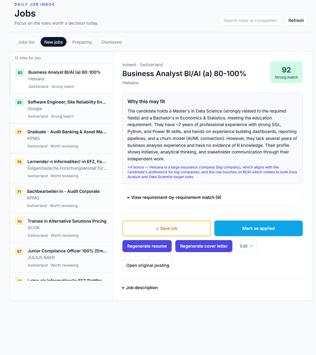 New job postings scored and delivered within 24 hours of going live